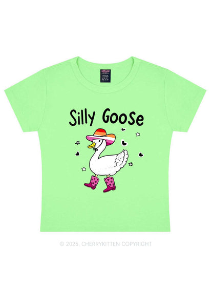 Silly Goose Lesbian Pride Y2K Baby Tee Cherrykitten