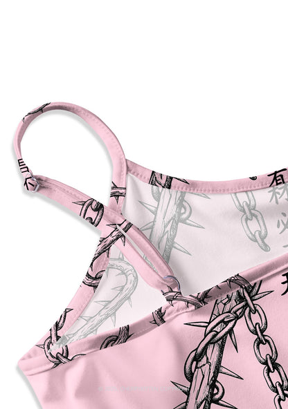 Born To Slay Y2K Print Slip Dress Cherrykitten