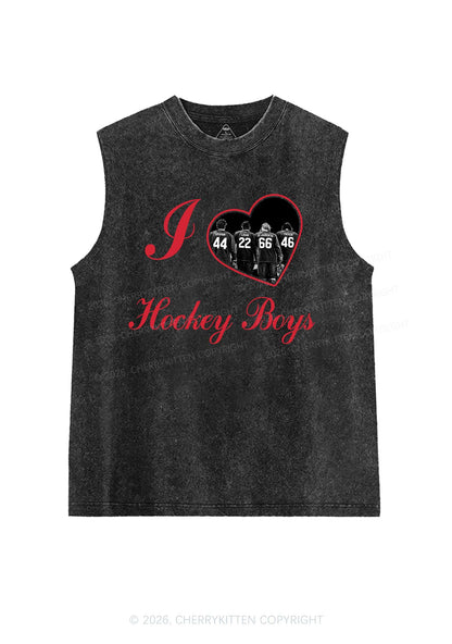 I Love Four Hockey Boys Y2K Washed Muscle Tank Cherrykitten