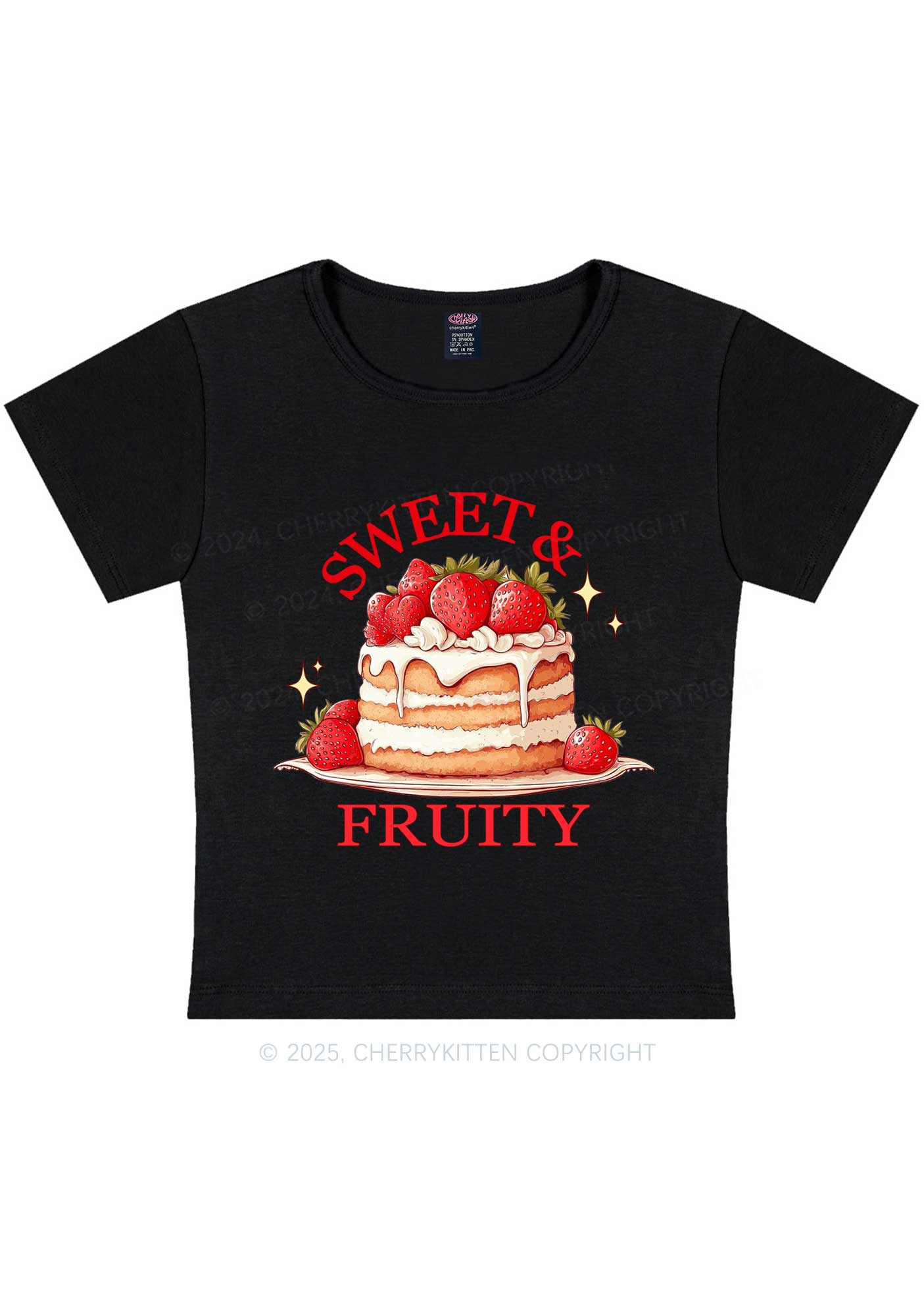 Sweet And Fruity Cake Y2K Baby Tee Cherrykitten