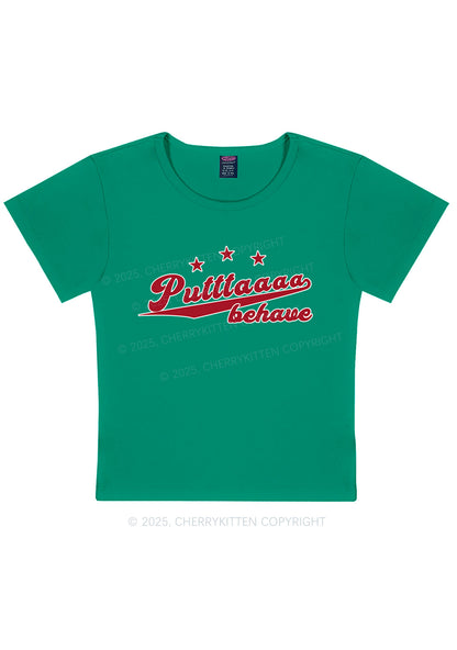 Putttaaaa Behave Y2K Baby Tee Cherrykitten