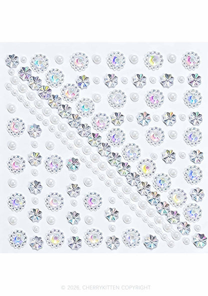 1pc Laser Rhinestone Y2K Face Sticker Cherrykitten