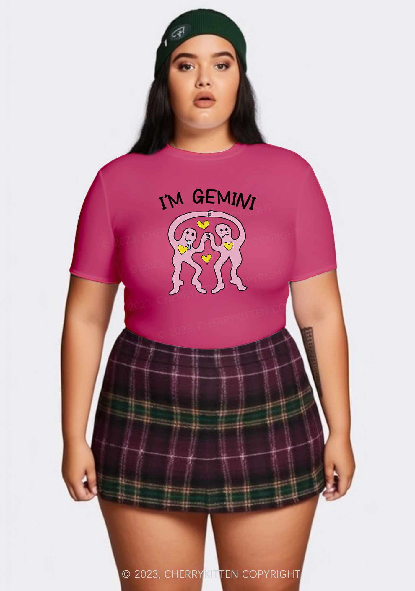 Curvy I'm Gemini Y2K Baby Tee Cherrykitten