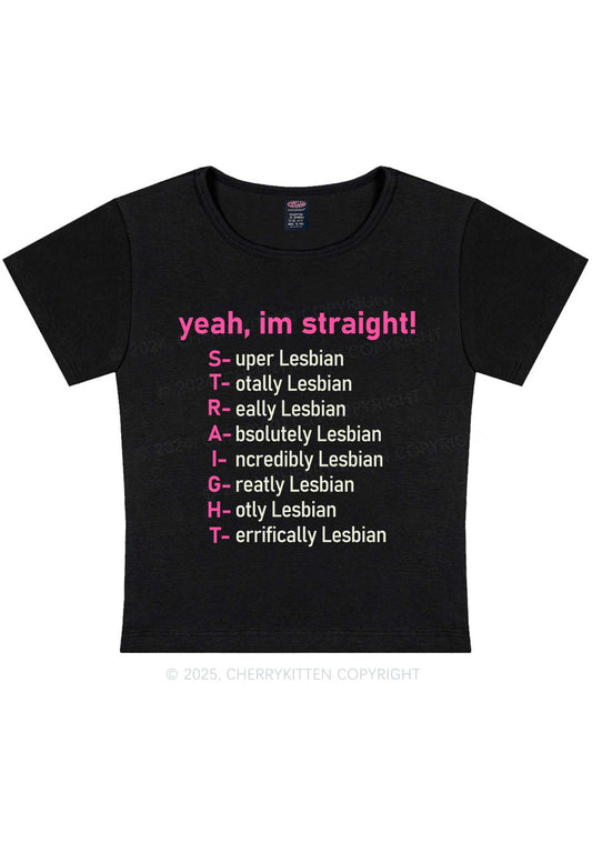 Straight Lesbian Y2K Baby Tee Cherrykitten