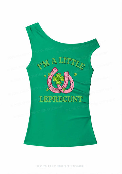 Im A Little Leprecxxt St Patricks Y2K Off Shoulder Tank Top Cherrykitten