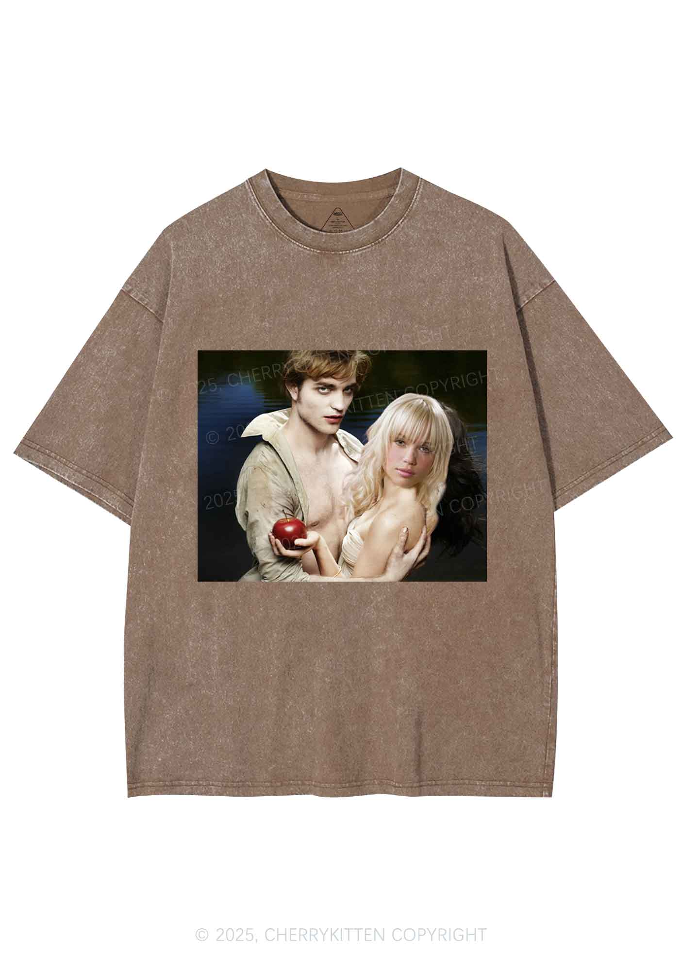 Custom Vampire Lover Photo Y2K Shirts Washed Tee Cherrykitten