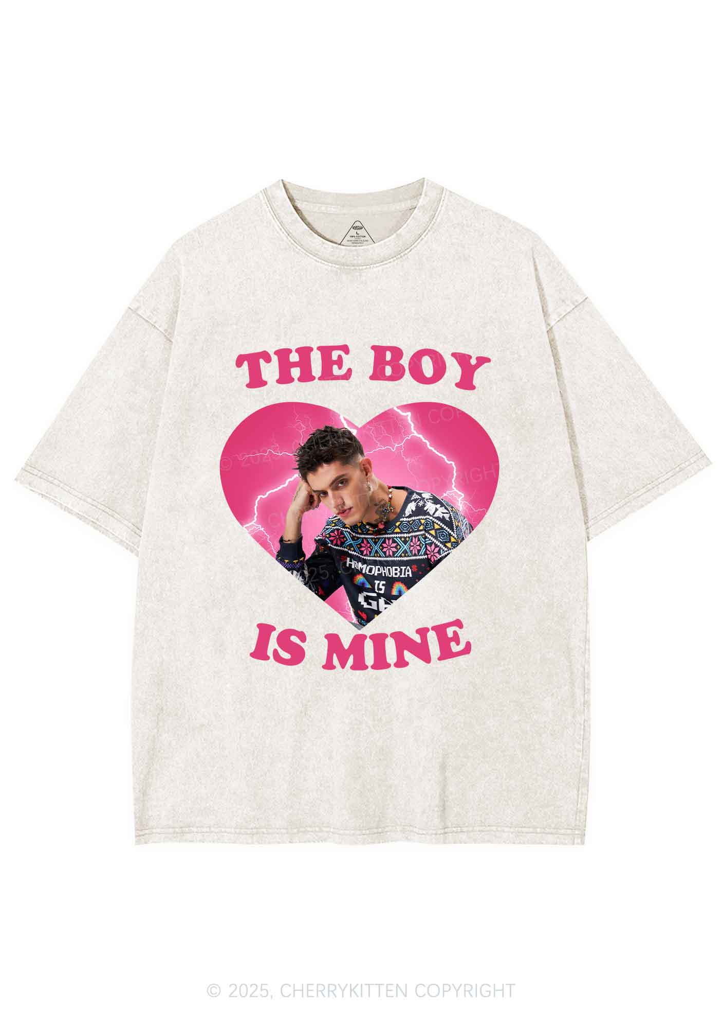 Custom The Boy Is Mine Y2K Shirts Washed Tee Cherrykitten