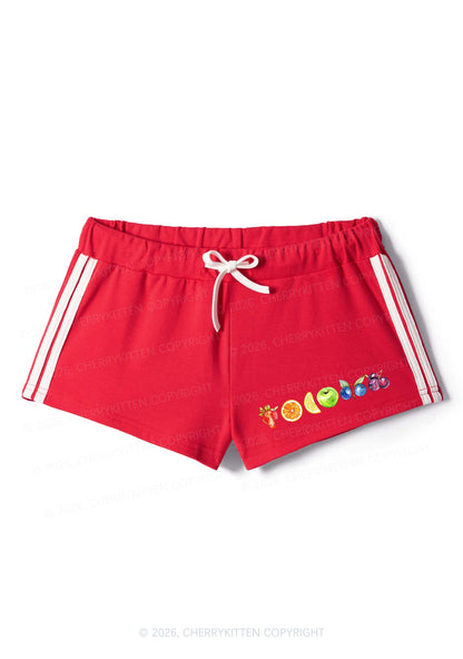 Six Fruity Pride Y2K Drawstring Mini Shorts Cherrykitten