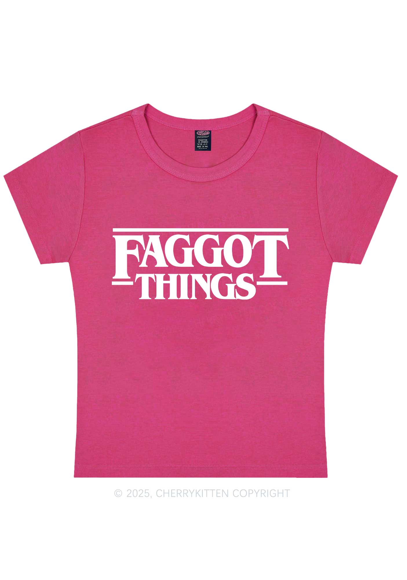 Faggot Things Pride Y2K Baby Tee Cherrykitten