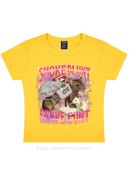 Smoke Blunt Rats Y2K Baby Tee Cherrykitten