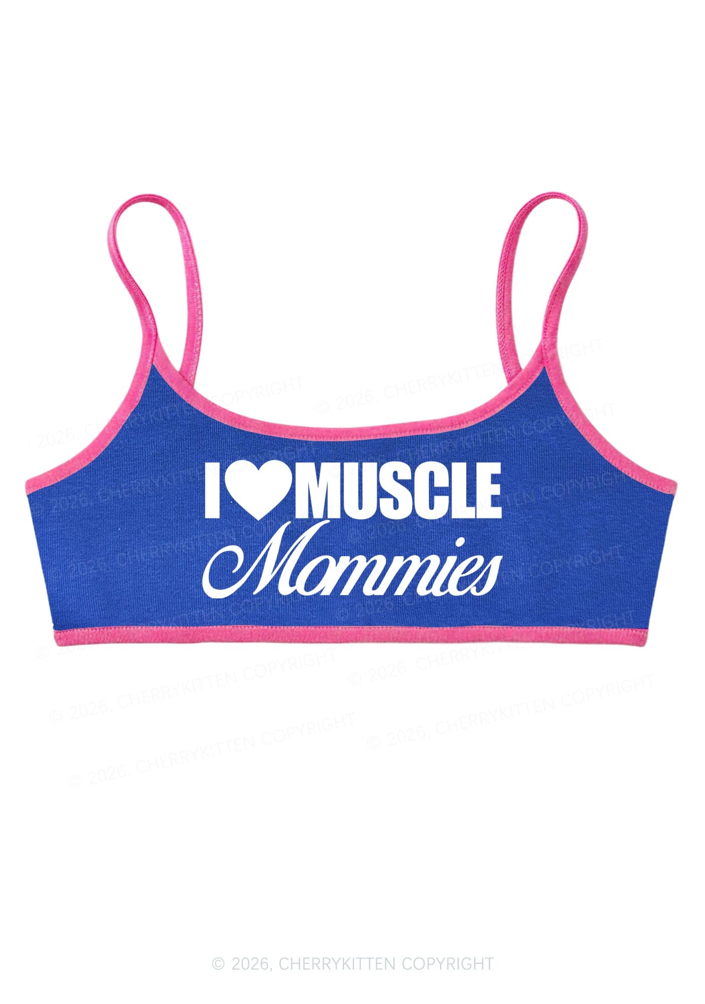I Love Muscle Mommies Y2K Super Crop Cami Cherrykitten