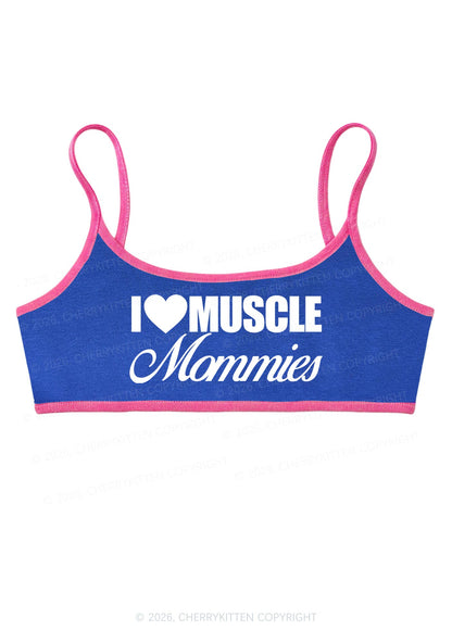I Love Muscle Mommies Y2K Super Crop Cami Cherrykitten
