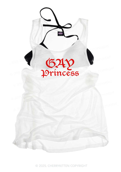 Gay Princess Pride Y2K Sheer Boyfriend Tank Cherrykitten