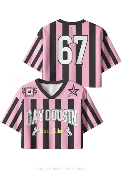 Gay Cousin Pride Y2K Crop Sport Jersey Shirts Cherrykitten