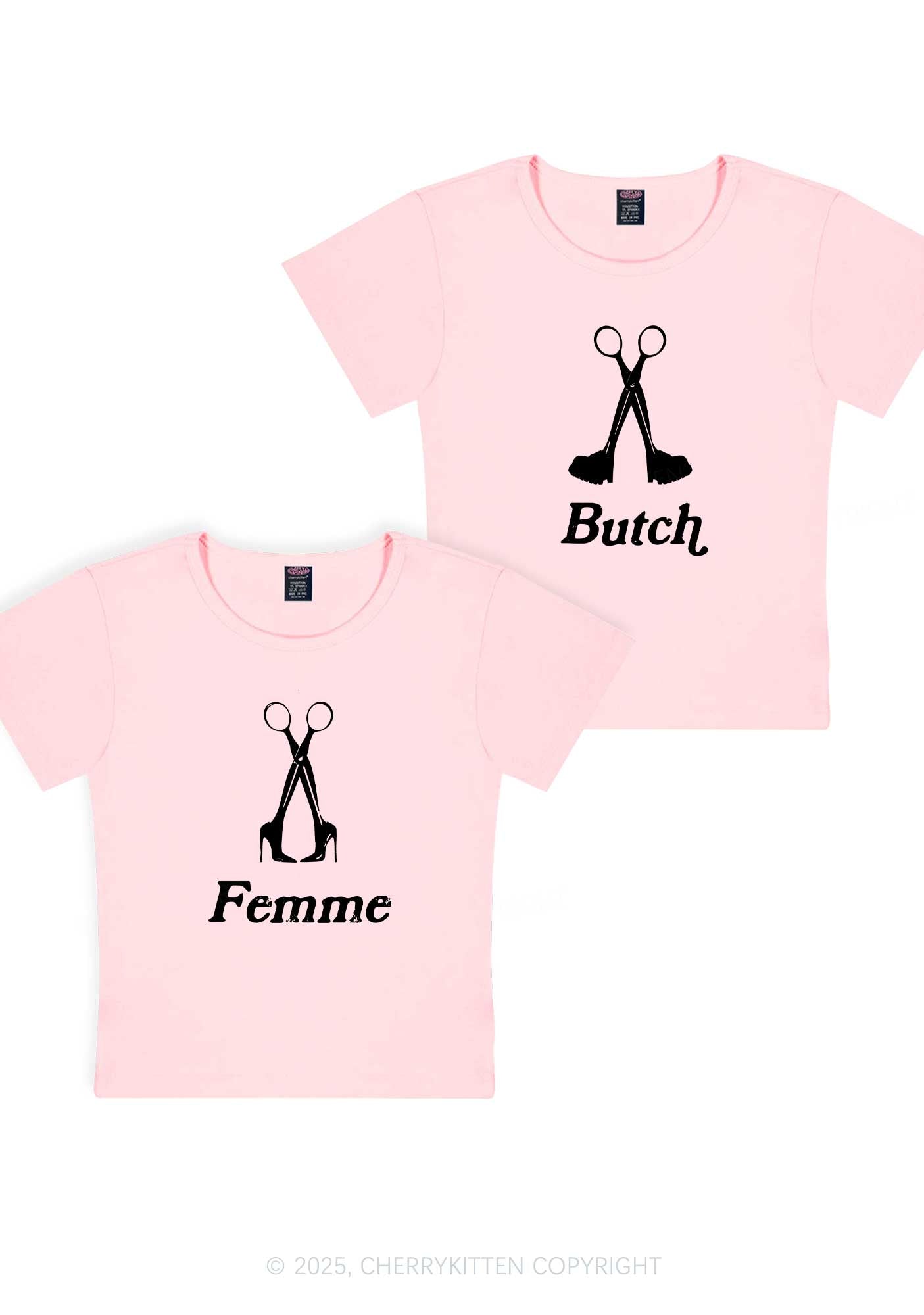 Femme Butch Scissors Y2K Valentine's Day Baby Tee Cherrykitten