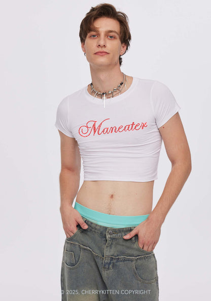 Rhinestone Maneater Y2K Baby Tee Cherrykitten