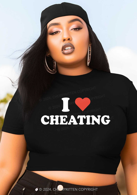 Curvy I Love Cheating Y2K Baby Tee Cherrykitten