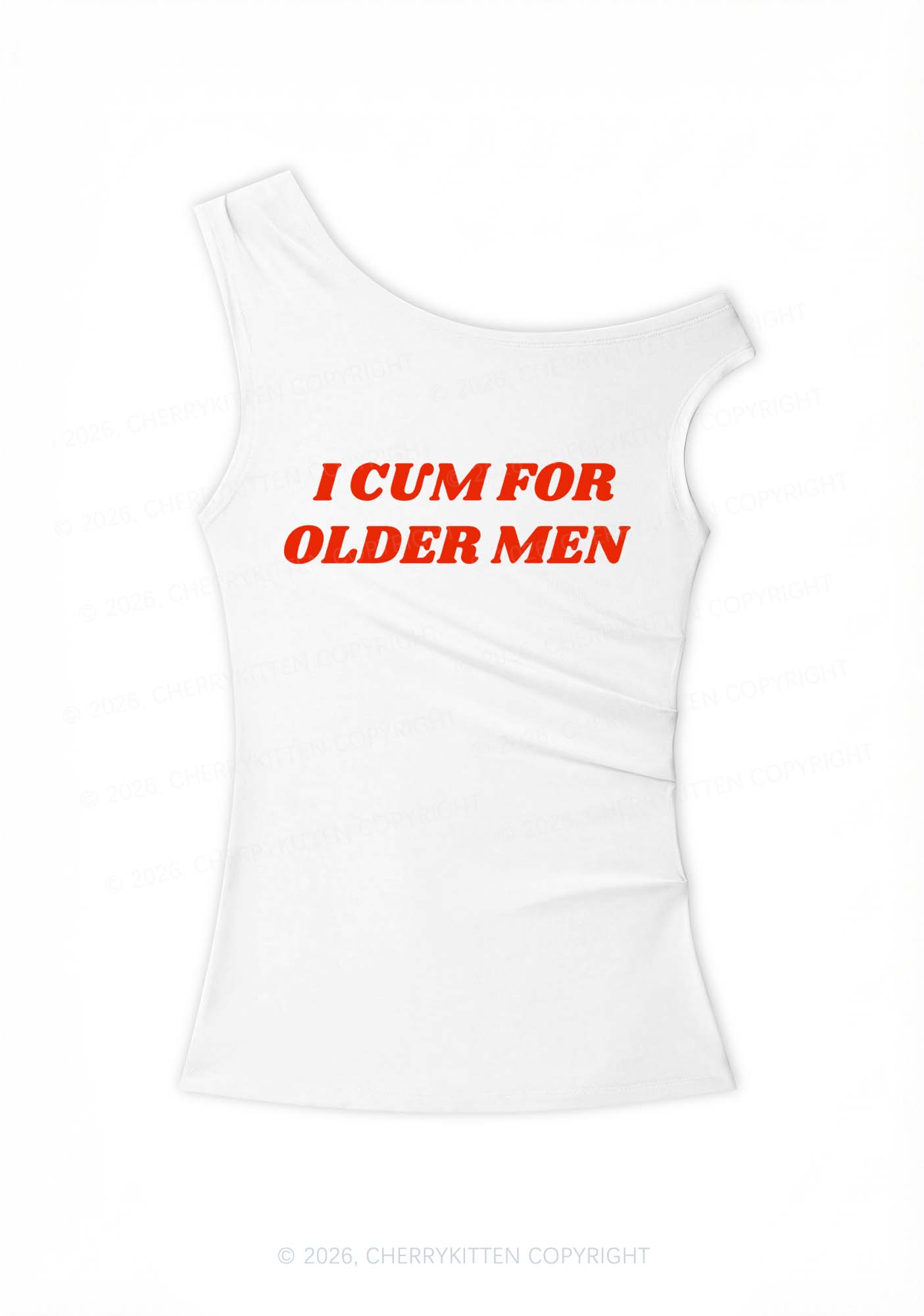 Come For Older Men Y2K Off Shoulder Tank Top Cherrykitten