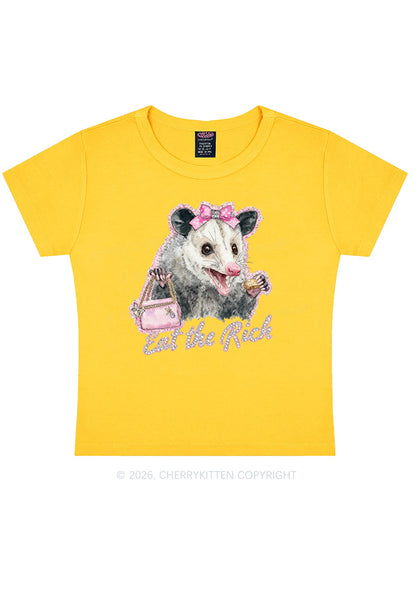 Eat The Rich Possum Y2K Baby Tee Cherrykitten