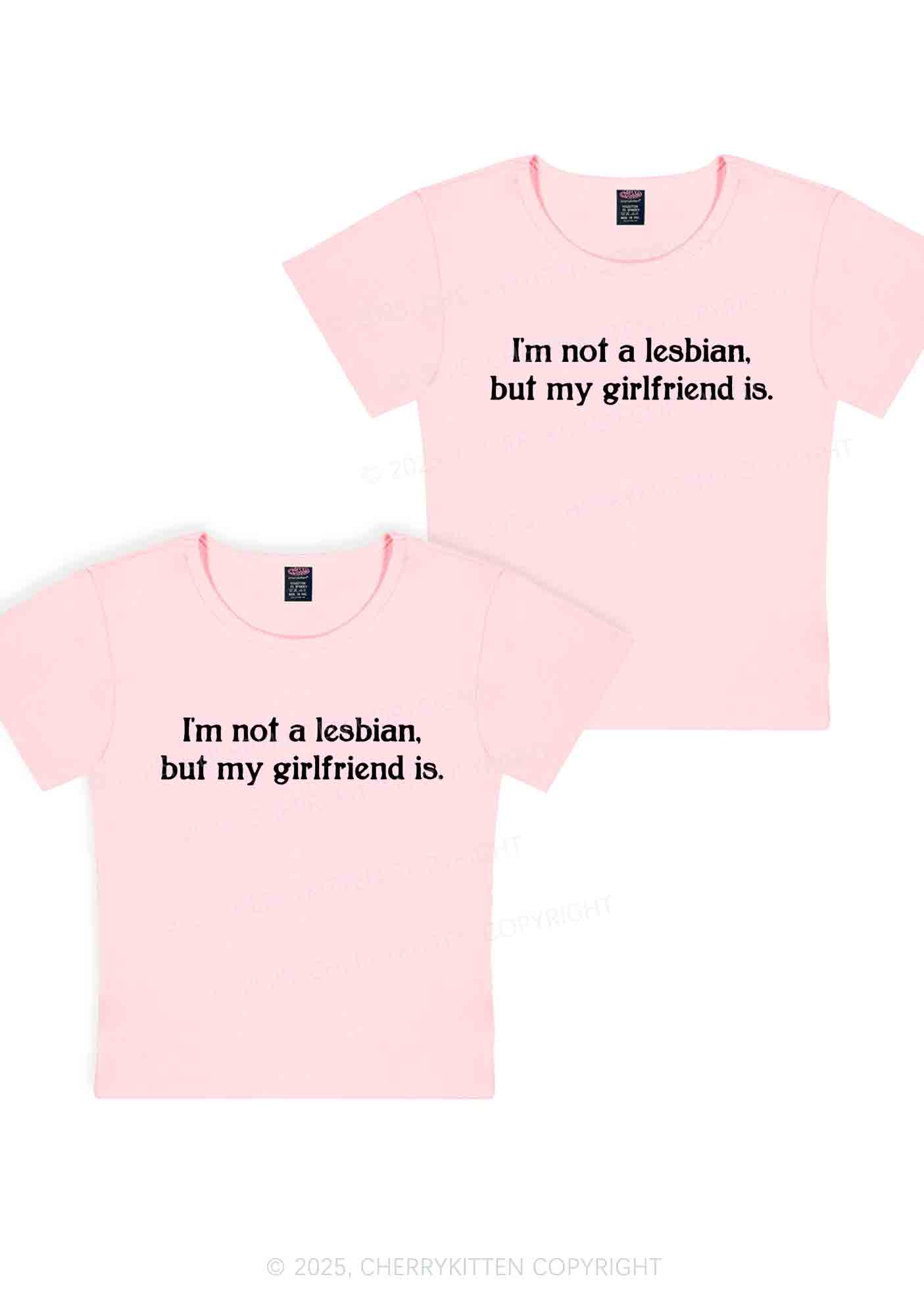 My GF Is Lesbian Y2K Valentine's Day Baby Tee Cherrykitten