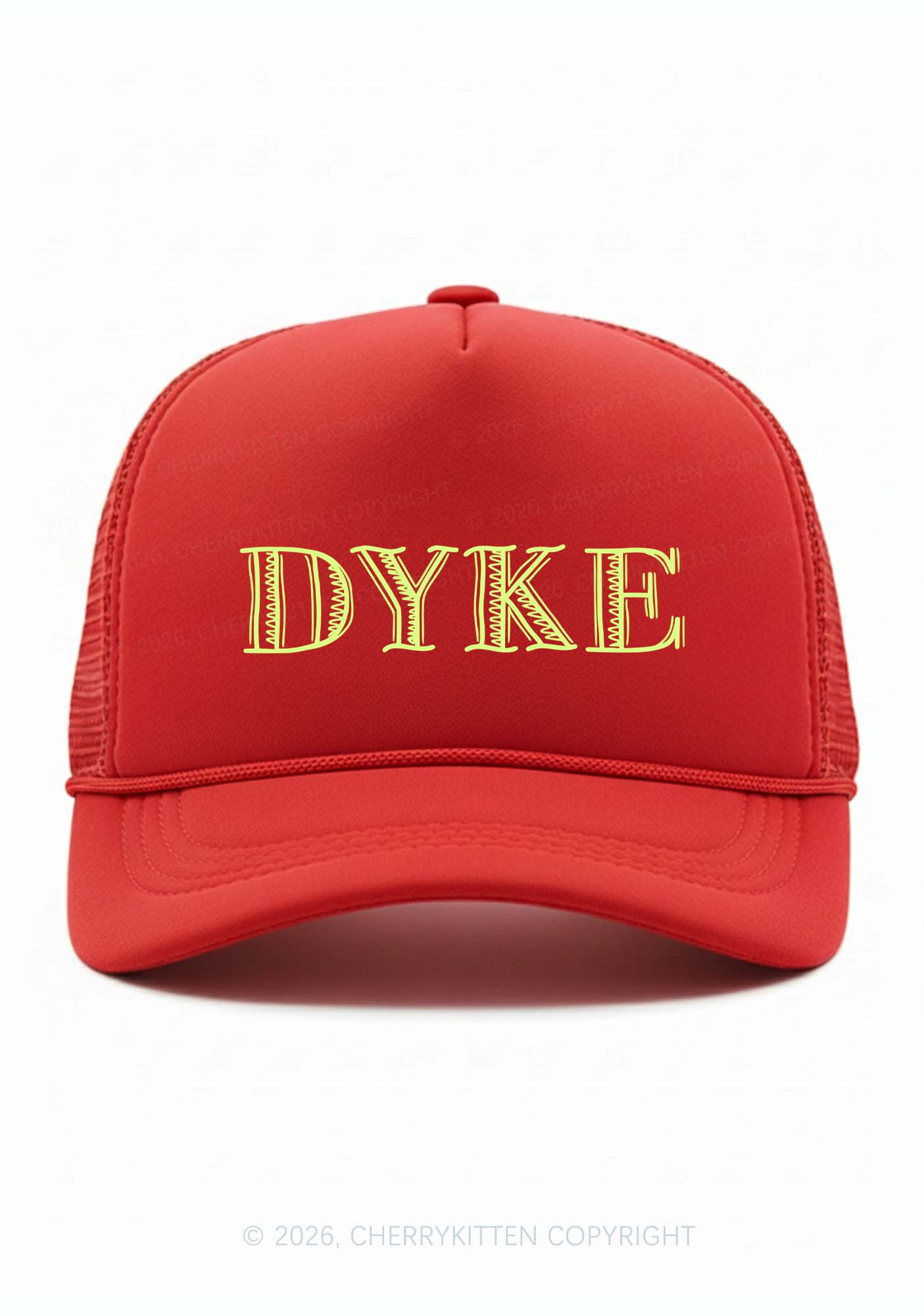 DYKE Pride Y2K Trucker Hat Cherrykitten