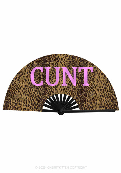 Cxxt Leopard Y2K Rave Hand Fan Cherrykitten