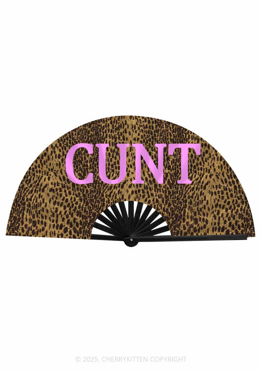 Cxxt Leopard Y2K Rave Hand Fan Cherrykitten