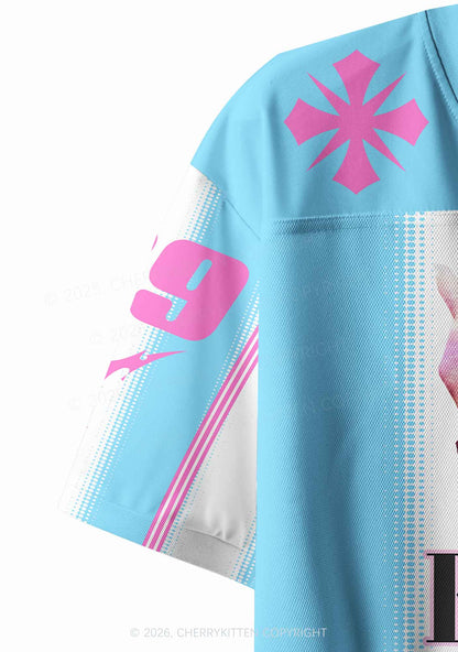 Blue K Horse Y2K Crop Sport Jersey Shirts Cherrykitten
