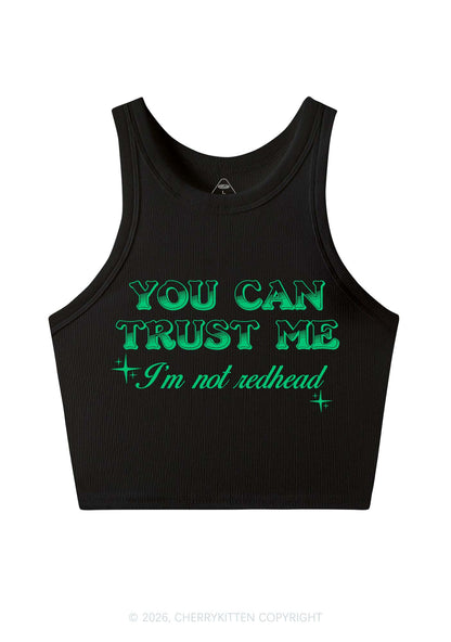 You Can Trust Me St Patricks Y2K Crop Tank Top Cherrykitten