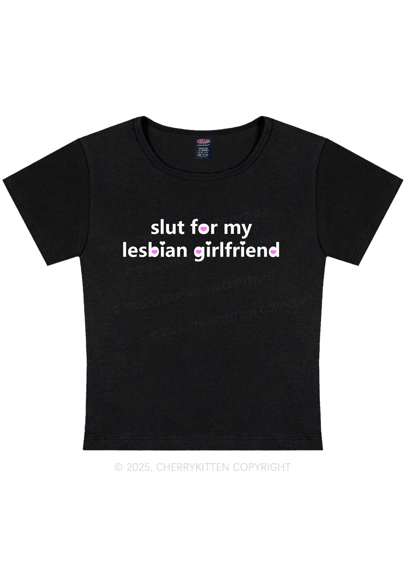Slxt For My Lesbian Girlfriend Pride Y2K Baby Tee Cherrykitten