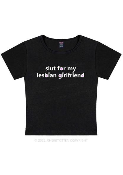 Slxt For My Lesbian Girlfriend Pride Y2K Baby Tee Cherrykitten
