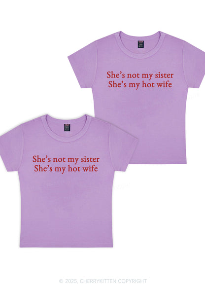 Shes Not My Sister Y2K Valentine's Day Baby Tee Cherrykitten