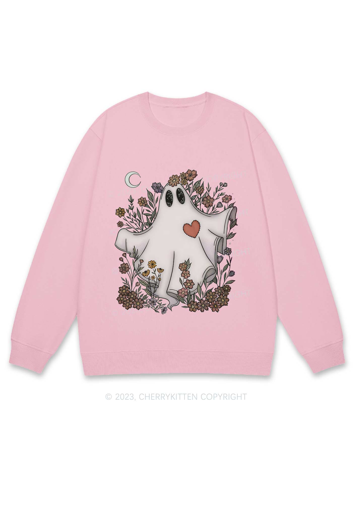 Halloween Floral Ghost Y2K Sweatshirt Cherrykitten