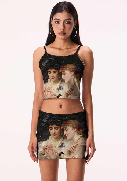 Vintage Victorian Women Art Pride Y2K Print Mini Skirt Cherrykitten