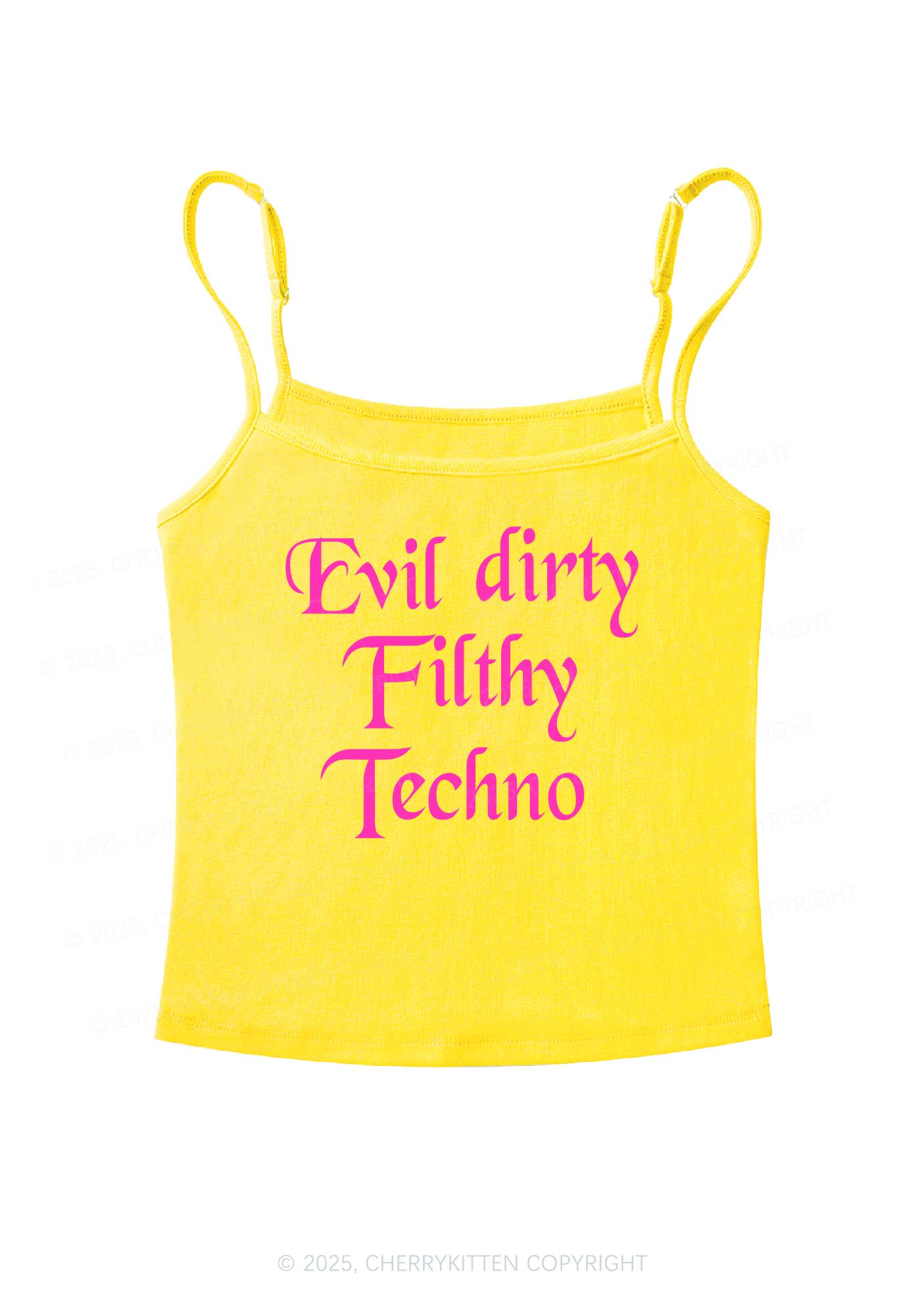 Evil Dirty Filthy Techno Y2K Spaghetti Strap Cami Cherrykitten