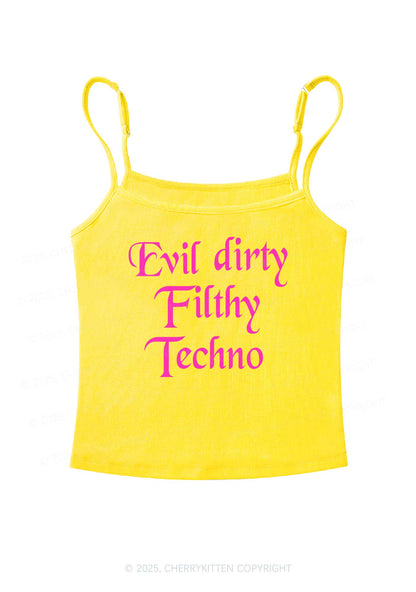 Evil Dirty Filthy Techno Y2K Spaghetti Strap Cami Cherrykitten