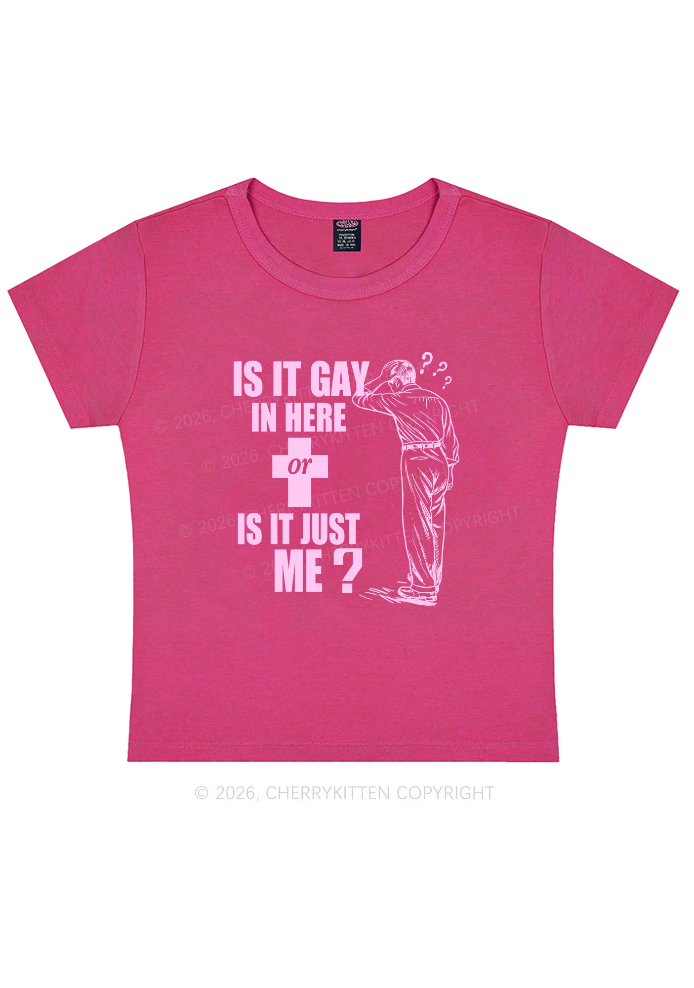 Is It Gay In Here Pride Y2K Baby Tee Cherrykitten