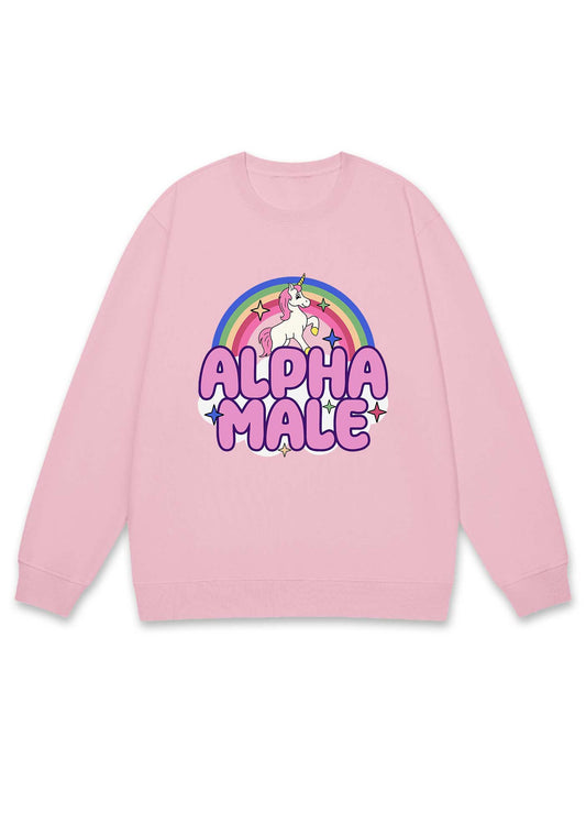 Rainbow Unicorn Alpha Male Y2K Sweatshirt