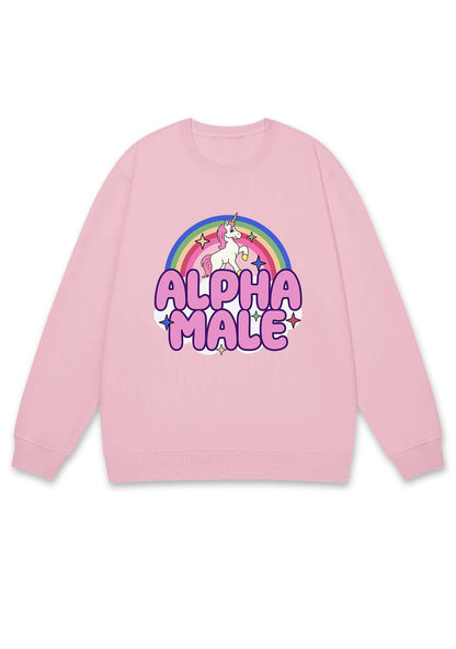 Rainbow Unicorn Alpha Male Y2K Sweatshirt