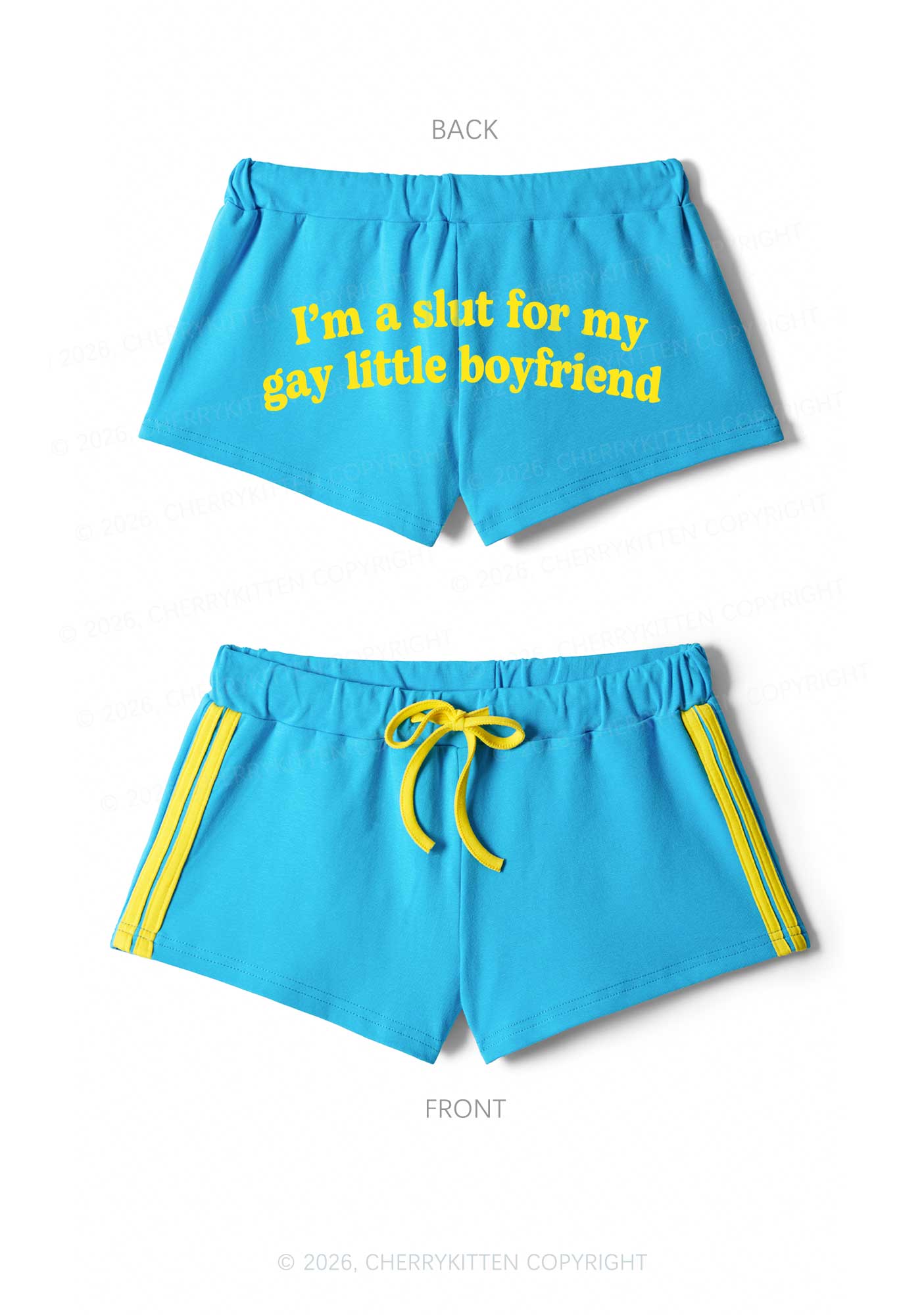 Slxt For My Gay BF Valentine's Day Y2K Drawstring Mini Shorts Cherrykitten