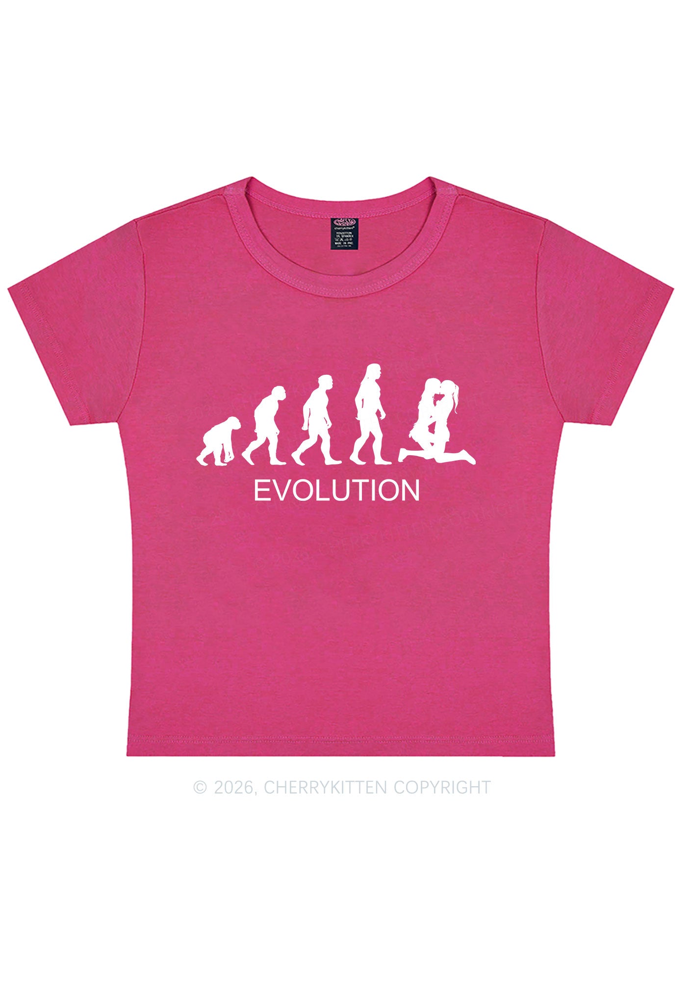 Lesbian Evolution Pride Y2K Baby Tee Cherrykitten