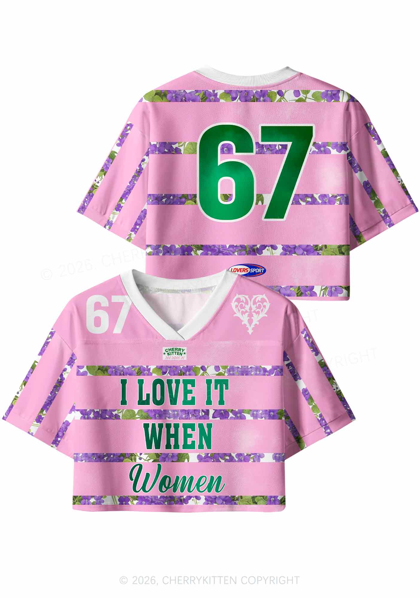 I Love It When Women Pride Y2K Crop Sport Jersey Shirts Cherrykitten