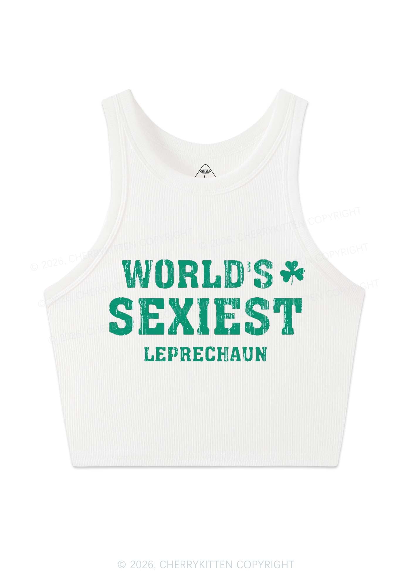 Worlds Sexiest Leprechaun St Patricks Y2K Crop Tank Top Cherrykitten