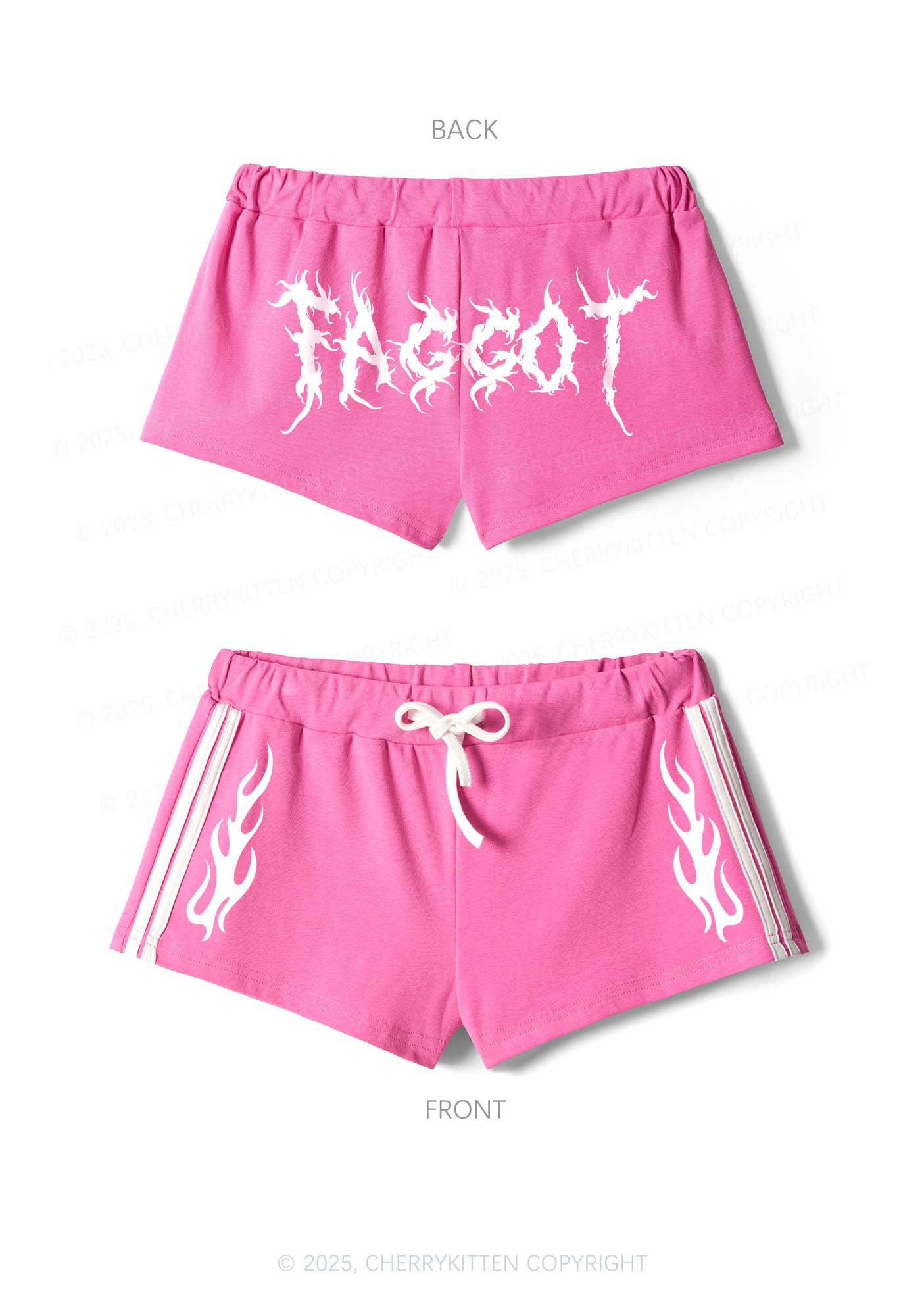 Punk Faggot Pride Y2K Drawstring Mini Shorts Cherrykitten