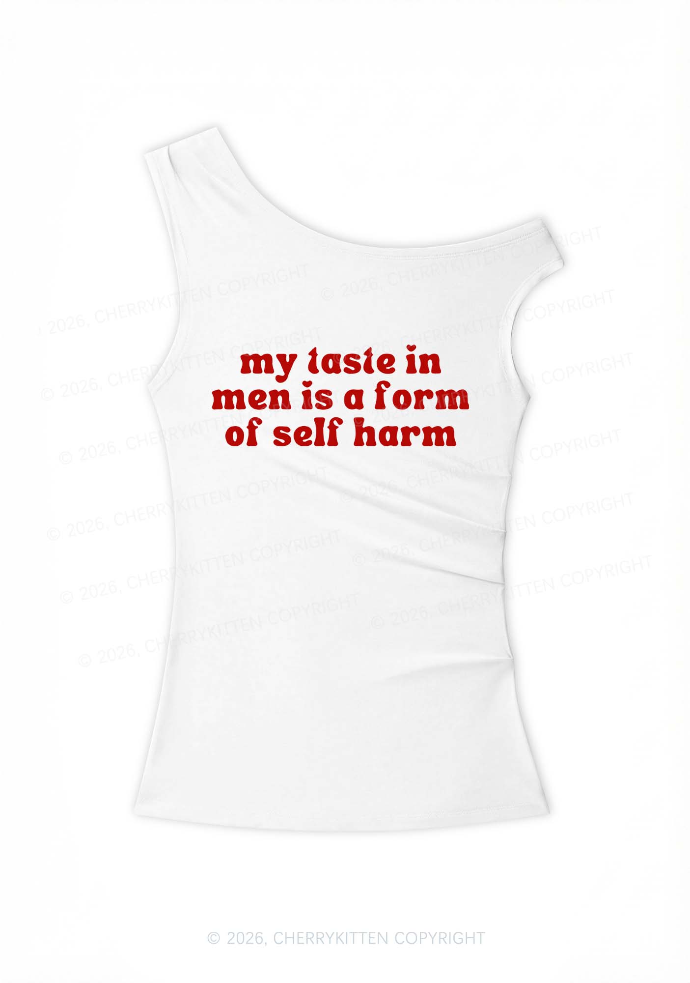 My Taste In Men Y2K Off Shoulder Tank Top Cherrykitten