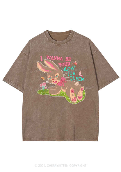 Blow Job Queen Y2K Washed Tee Cherrykitten