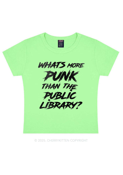 Punk Than Public Library Y2K Baby Tee Cherrykitten