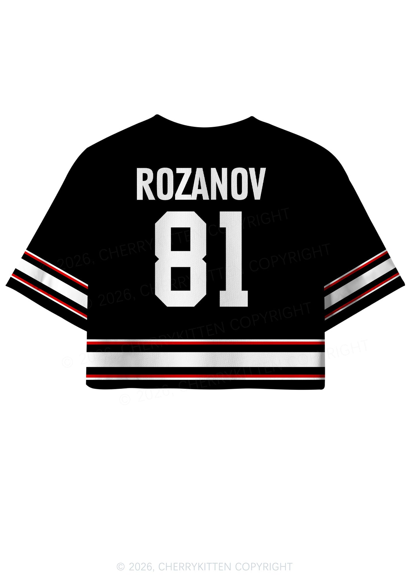 Black I Want Two Boyfriends HR Y2K Crop Sport Jersey Shirts Cherrykitten