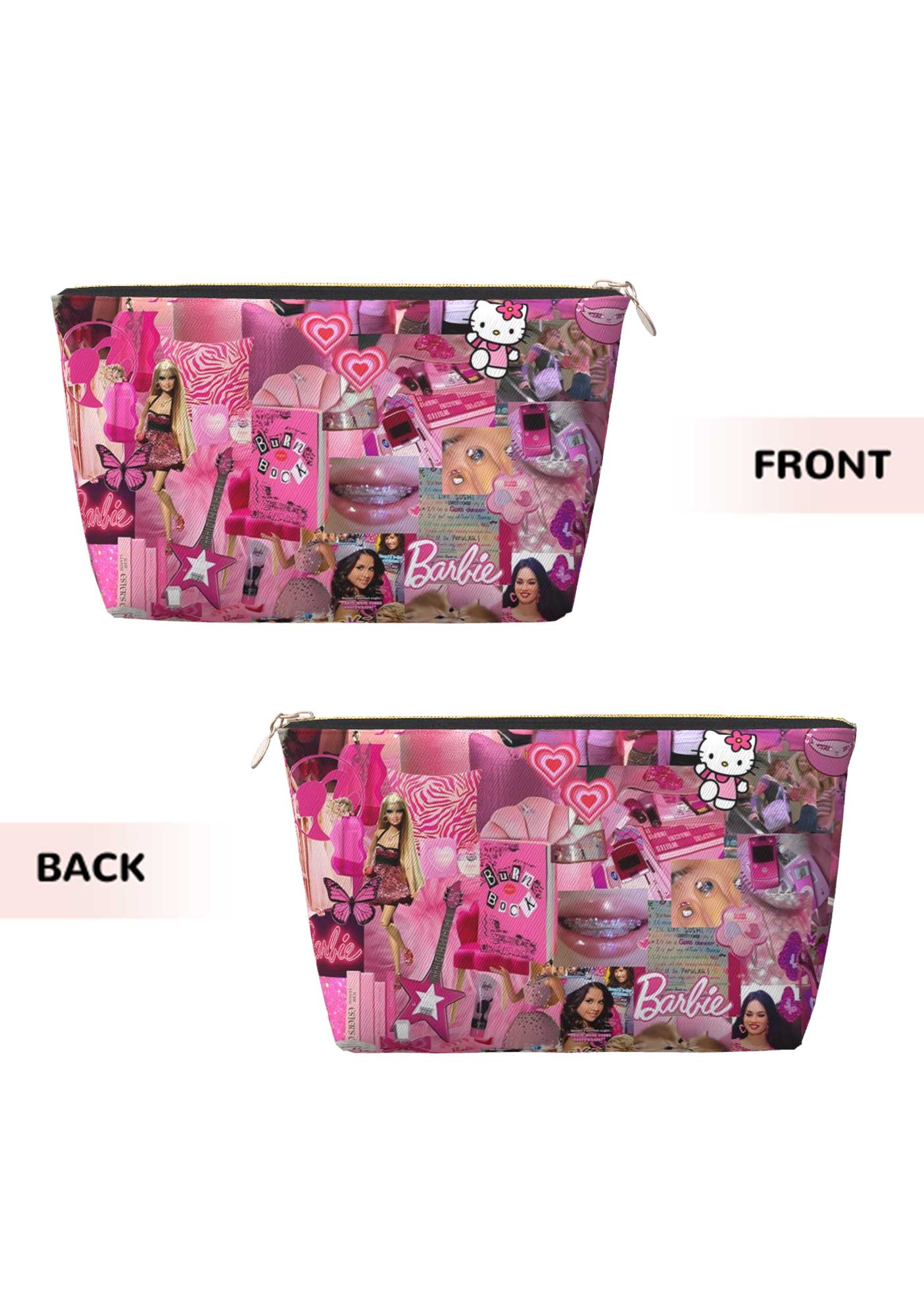 Pink Girl Y2K Leather Makeup Bag Cherrykitten