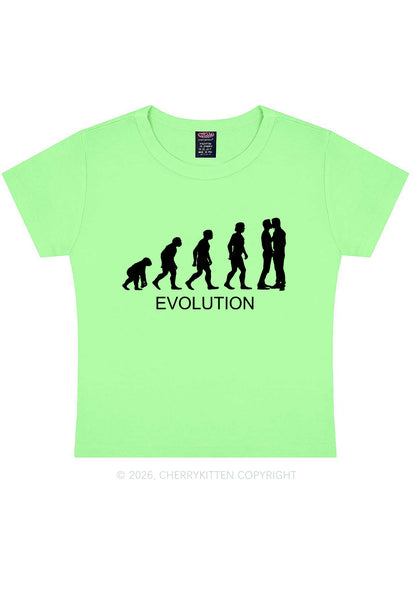 Gay Evolution Pride Y2K Baby Tee Cherrykitten